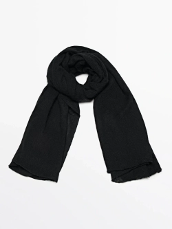 Massimo Dutti Шарф из 100% кашемира, черный