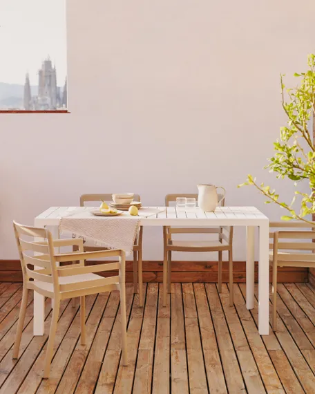 Culip Алюминиевый уличный стол с порошковым покрытием белого цвета 150 x 77 см