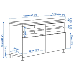 Тумба под ТВ - IKEA BESTÅ/BESTA/БЕСТО ИКЕА, 76х42х120 см, белый/бежевый
