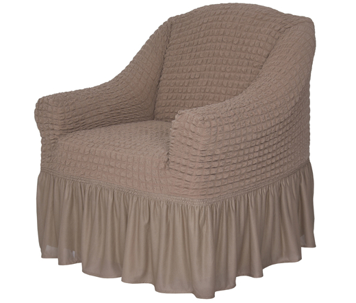 Чехол на кресло с оборкой Стандарт, цвет Кофе с молоком
