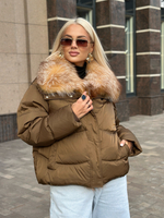 Пуховик с мехом лисы «огневки»  50см