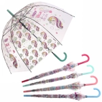 Зонт-трость женский купол «Единорог» микс 4 цвета, 8 спиц, d-82см, длина в слож. виде 82см