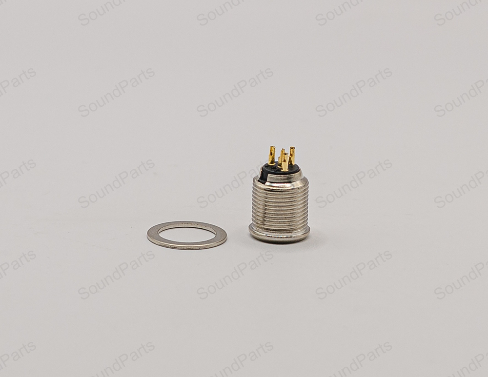 Разъем mini XLR 4 Pin c кнопкой + разъем мама для пайки