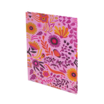 Записная книжка в футляре 14,5 см * 21,0 см , 7БЦ, Alingar, ламинация, фольга, замочек, 40 л., линия, "Цветочная мозаика", розовый