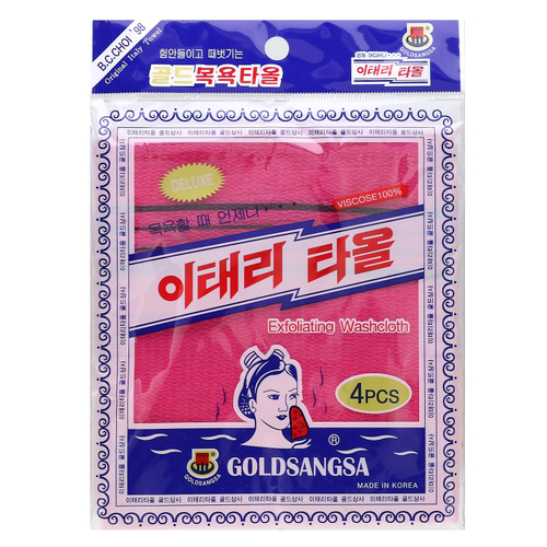 Goldsangsa, отшелушивающая мочалка, красный, 4 шт.