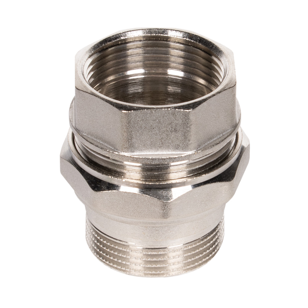 Соединение разъемное прямое (американка) LD DN32 вн-нр, латунь никелированная