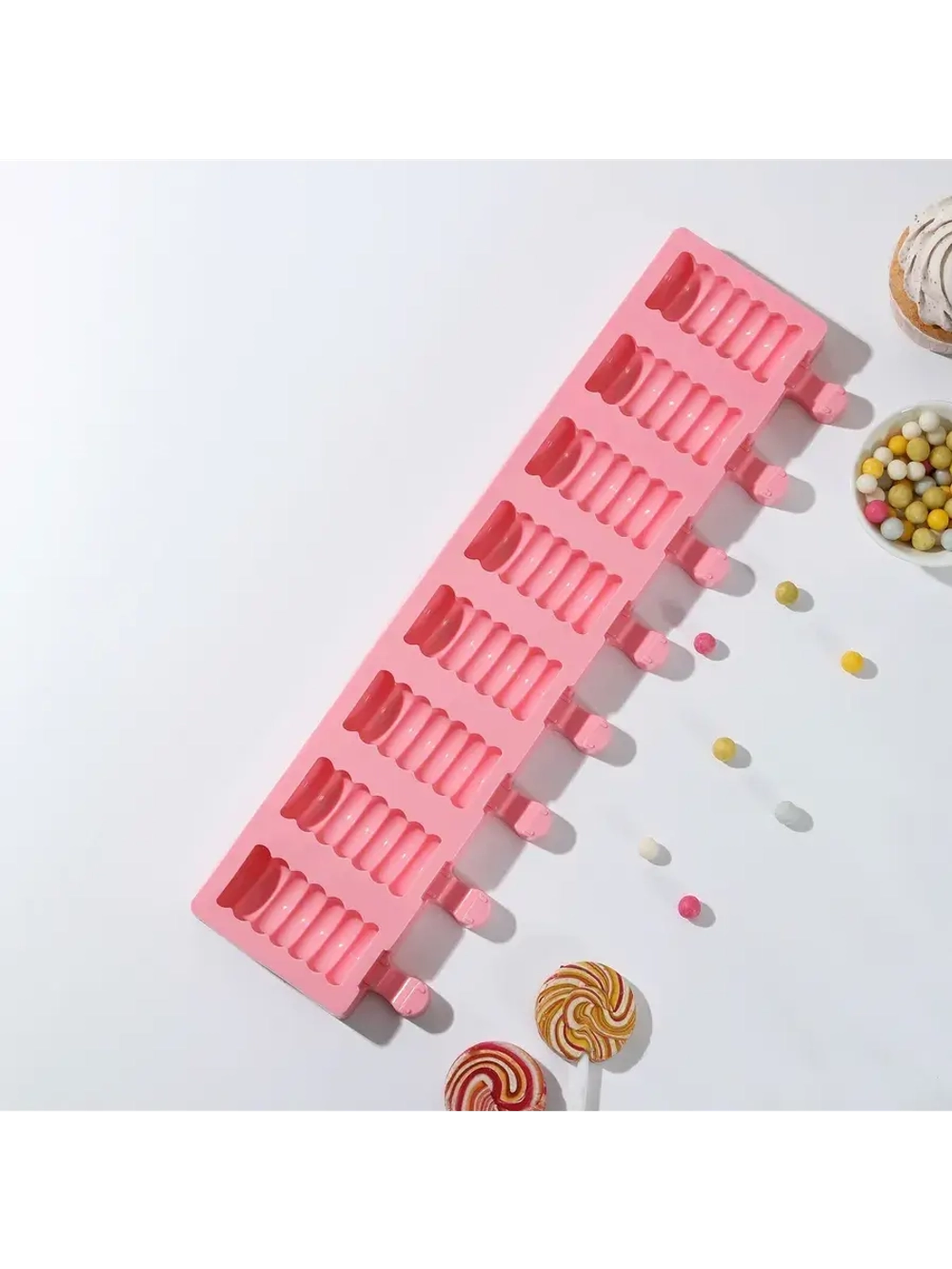 Форма для эскимо "Фигурное эскимо", 38х11х2 см, 8 ячеек,  цвет МИКС