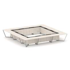 Steel Meet Стол переговорный квадратный KM-PR.B.SP-24K Денвер Светлый/Графит Глянец/Металл Серый 480