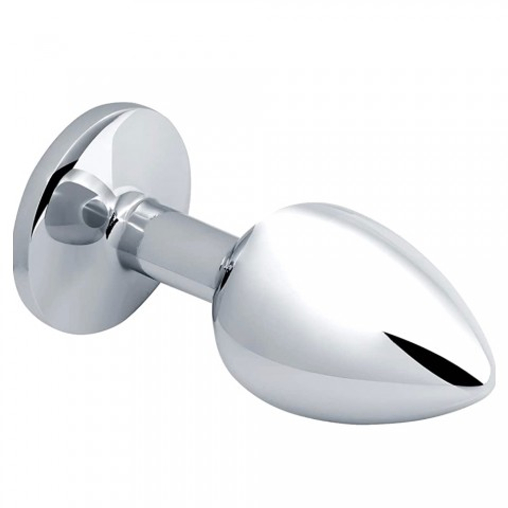 Маленькая металлическая анальная пробка с синим кристаллом Anal Pleasure от Alive (L: 9*4,1 см.)