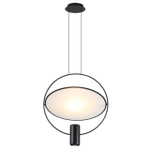 7029/2L HIGHTECH ODL25 285 черный/бел матовый металл/акрил Подвесной светильник черный поворотный 150° IP20 LED GU10 2*7W ORBITE