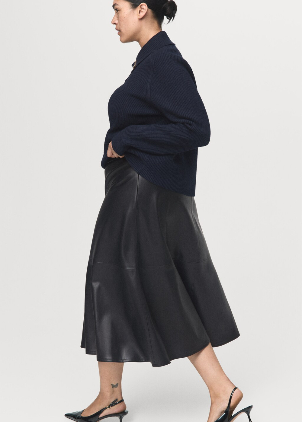 Миди-юбка из искусственной кожи