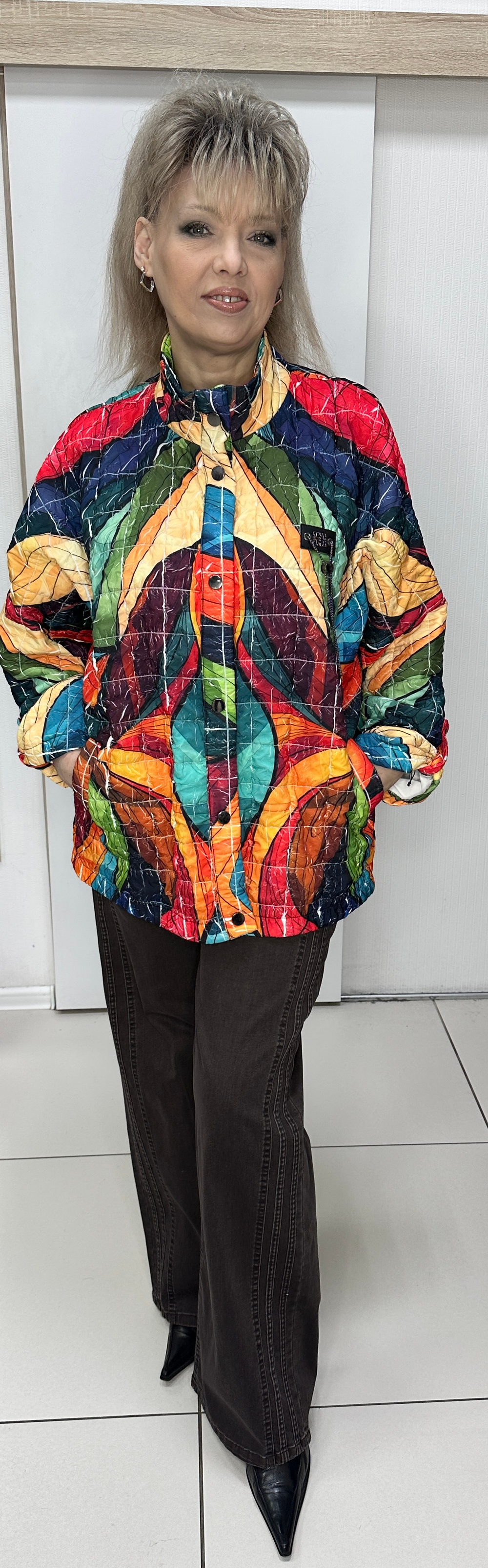 Цветная стеганная куртка "зефирка"