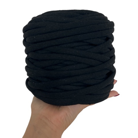 Шнур плетёный хлопковый 7 мм для макраме, черный, 50 м