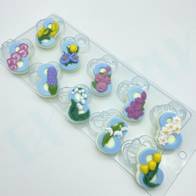 Форма пластиковая Ассорти / Восьмерки с цветами