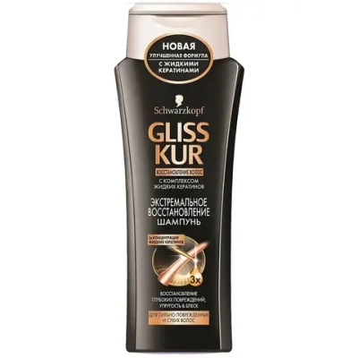 Шампунь для волос GLISS KUR Экстремальное востановление для сильно поврежденных и сухих волос 400 мл