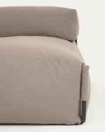 Square пуф-шезлонг со спинкой 165x101см, бежевый, черный алюминий, для садового модульного дивана