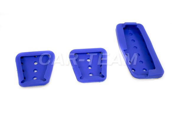 Накладки на педали металлические "Sal-Man" синие (под E-GAS) на Лада Приора, Гранта, Калина 1, Калина 2 (арт. 01427)
