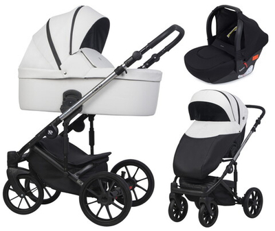 Детская коляска Riko Nano Thermo Ecco 3 в 1 с автокреслом Rant Cruise Black 02 White (белый)