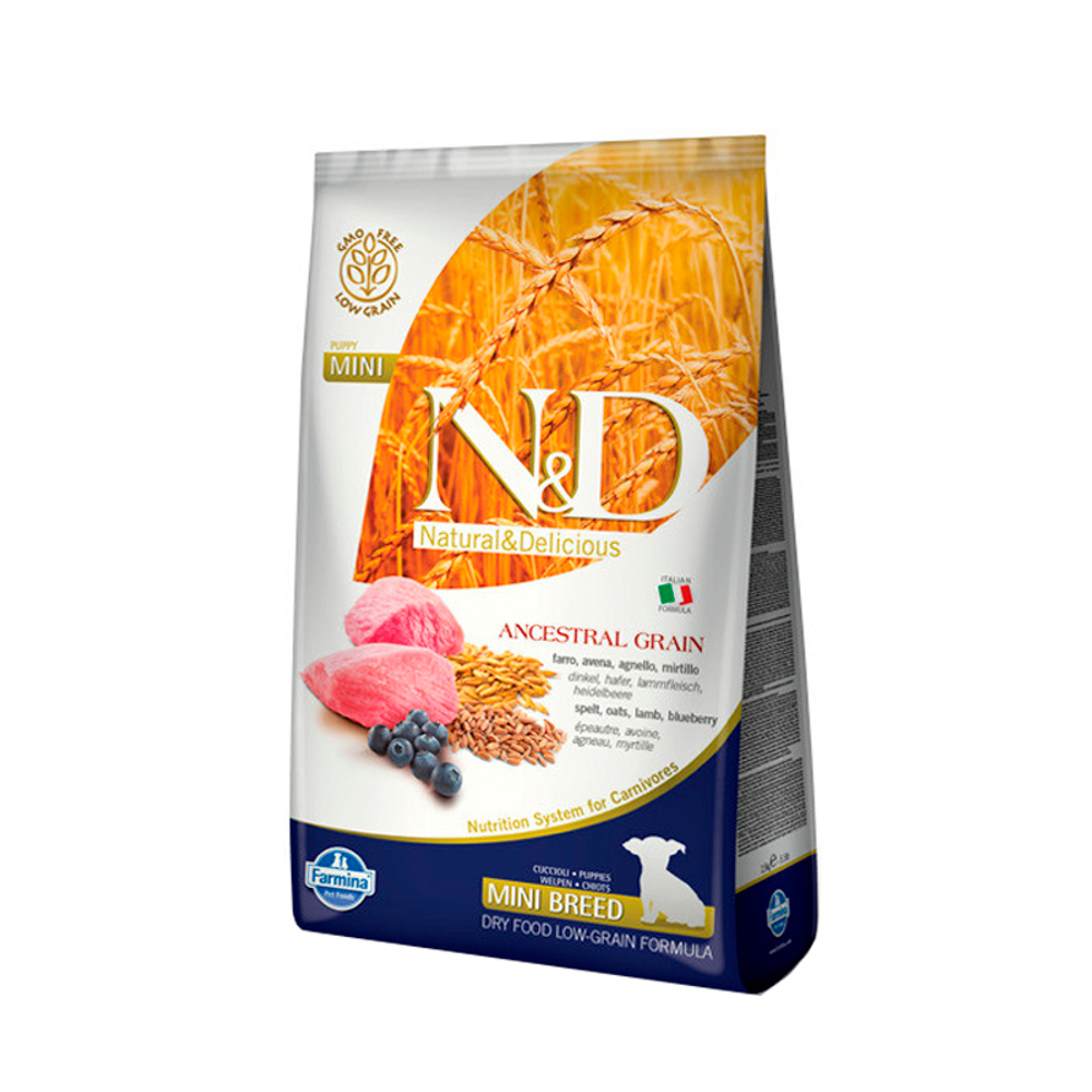 Сухой корм для щенков мелких пород Ягнёнок и черника Farmina N&D Ancestral Grain