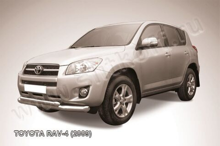 Защита переднего бампера (нержавейка) Toyota Rav-4 (2009-2010) d76+d57