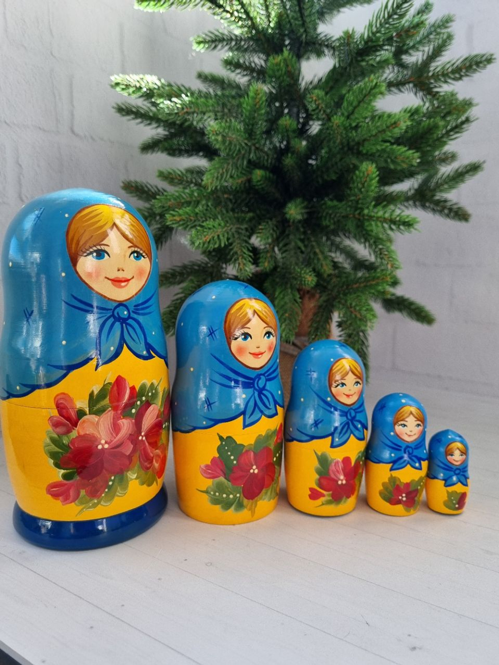 Матрешка 5м 18см цветочная