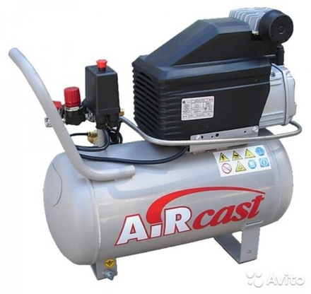 Компрессор поршневой  с прямым приводом (бытовая серия) 24.J1048B REMEZA (Белоруссия): 260 л/мин., 8 бар, ресивер 24 л., 1,8 кВт, 220В, габариты без упак. 600х280х680 мм, 28 кг.