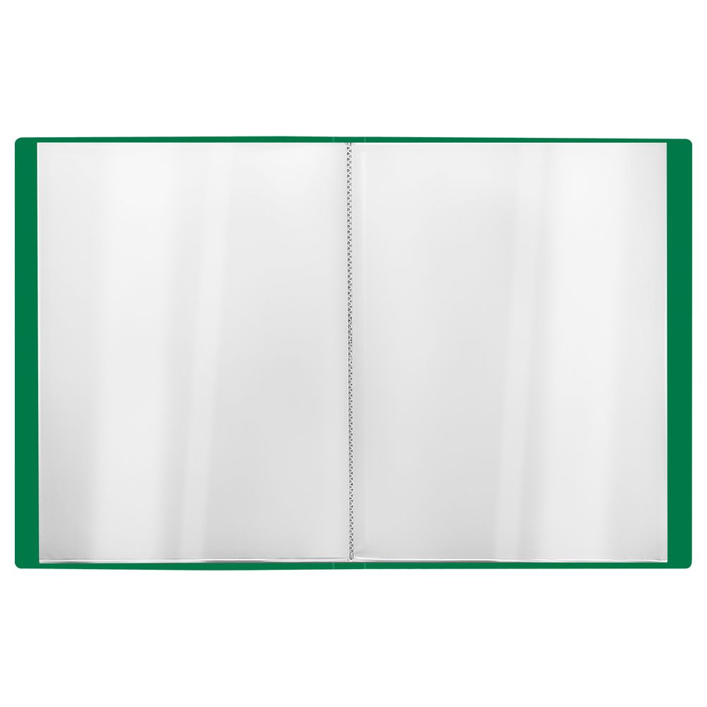 Папка с 60 вкладышами, Стамм Стандарт, 700мкм, корешок 21мм, зеленая