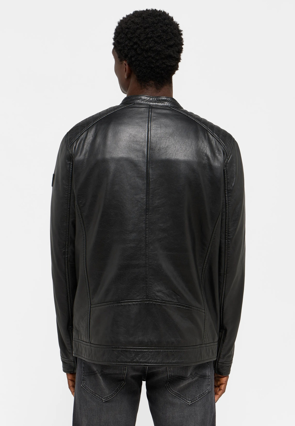 Куртка кожаная мужская MUSTANG men's straight biker jacket