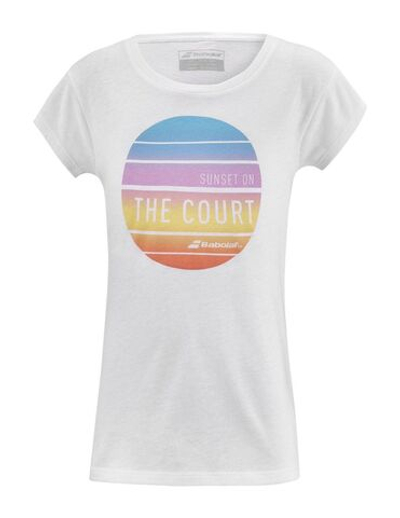 Футболка для девочки теннисная Babolat Exercise Massage Tee Girl - white