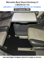 Автомобильные коврики ЭВА с бортами для Mercedes-Benz Viano Extralong L3 I (W639) 03-14г.