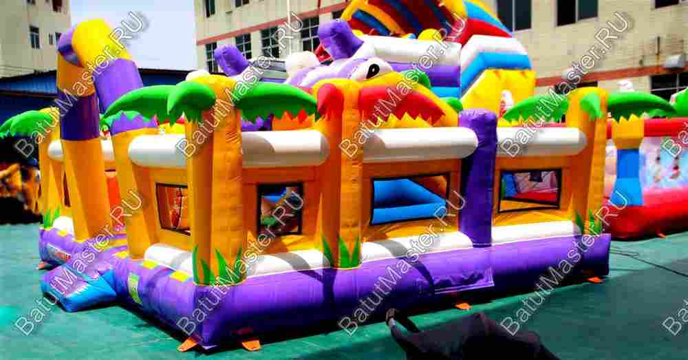 Коммерческий батут «Белый клык» с немеханизированной головой, размер 6*5*2,9 м.