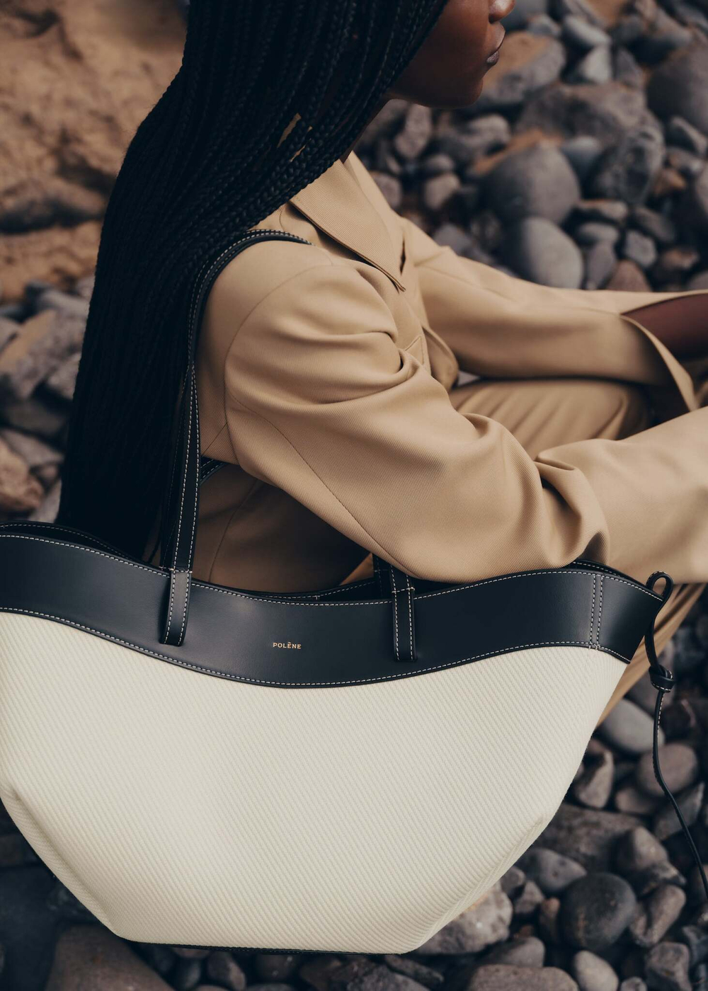 Сумка Polene Cyme EDITION BLACK CANVAS