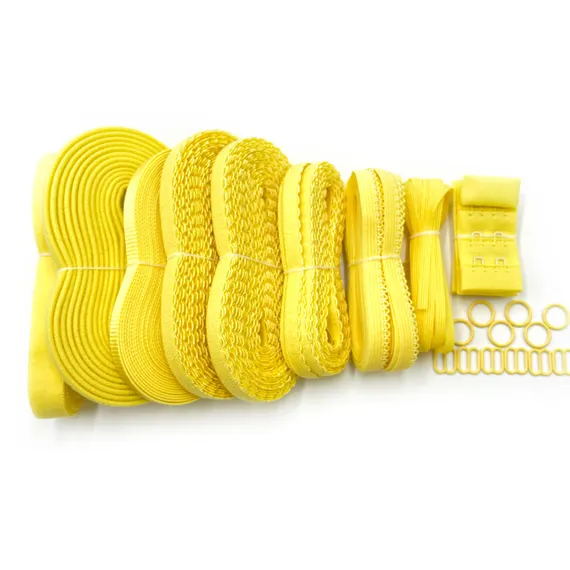 Набор фурнитуры для пошива нижнего белья (желтый)