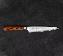 Tamahagane - Универсальный нож Tsubame Brown 15см. / артикул   SNH-1107  / GTIN 4906496716073