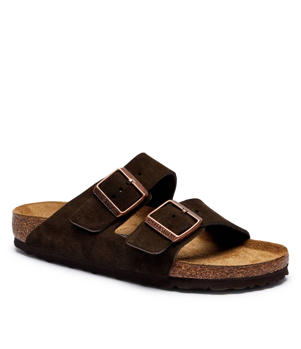 Шлепанцы кожаные arizona sfb Birkenstock - коричневый(951313)