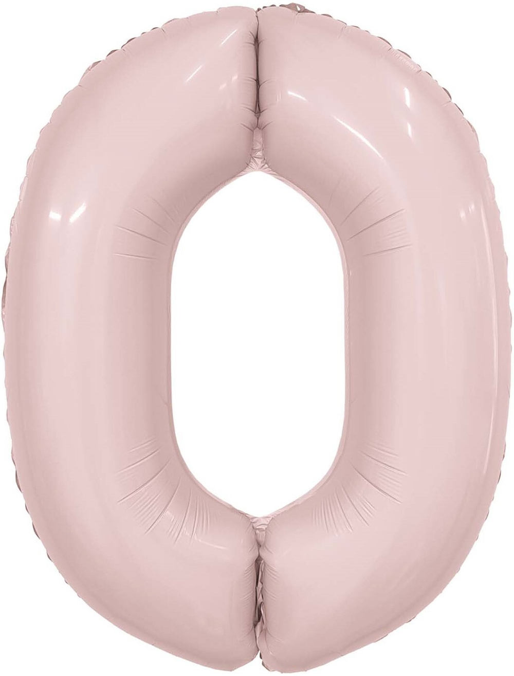 Шар (40""/102 см) Цифра, 0 Slim, Пыльная роза, 1 шт. в упак.