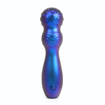 Синий фигурный вибромассажер с шаровидной головкой - 14 см. (Цвет: синий)