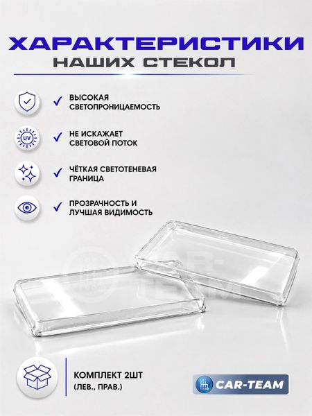 Гладкие стекла фар ВАЗ 2105, 2107 (поликарбонат) (лев., прав.)