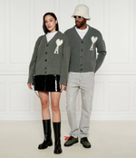 Хлопковый кардиган AMI Paris - зеленый(UKC025 KN0032)