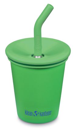 Детский стакан одностенный Klean Kanteen Kid Cup Straw Lid 10oz (296 мл) Vibrant Green с трубочкой