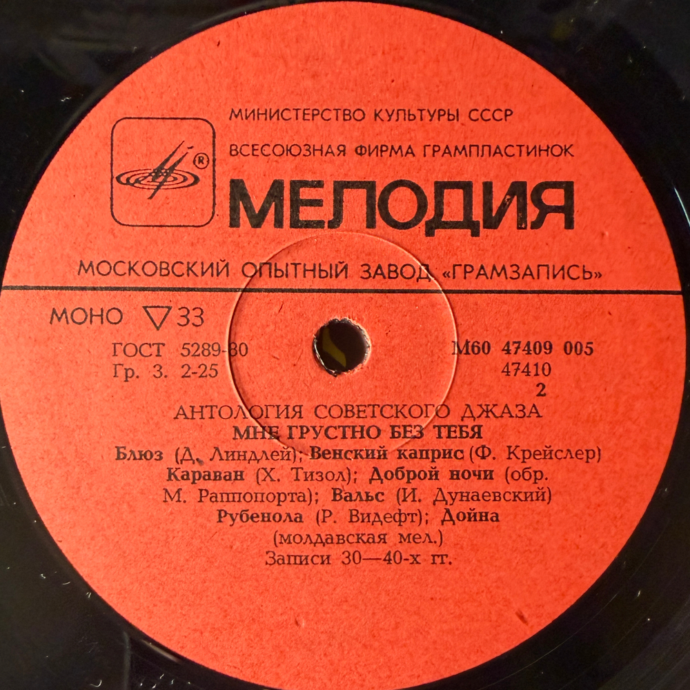 Виниловая пластинка Сборник – Мне Грустно Без Тебя (Мелодия) LP