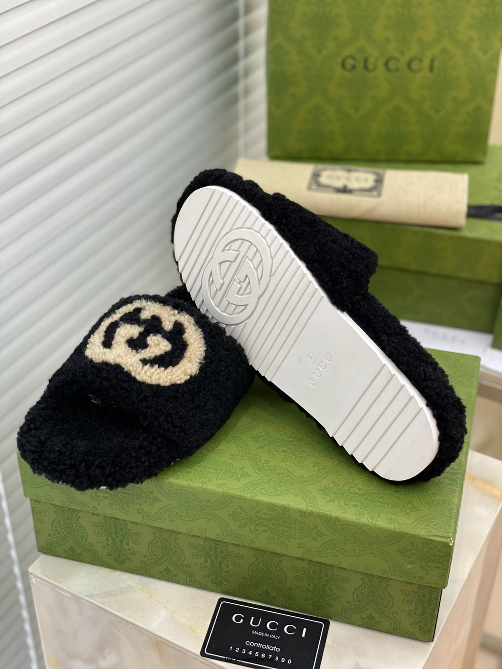 Gucci Wool Slide Sandal