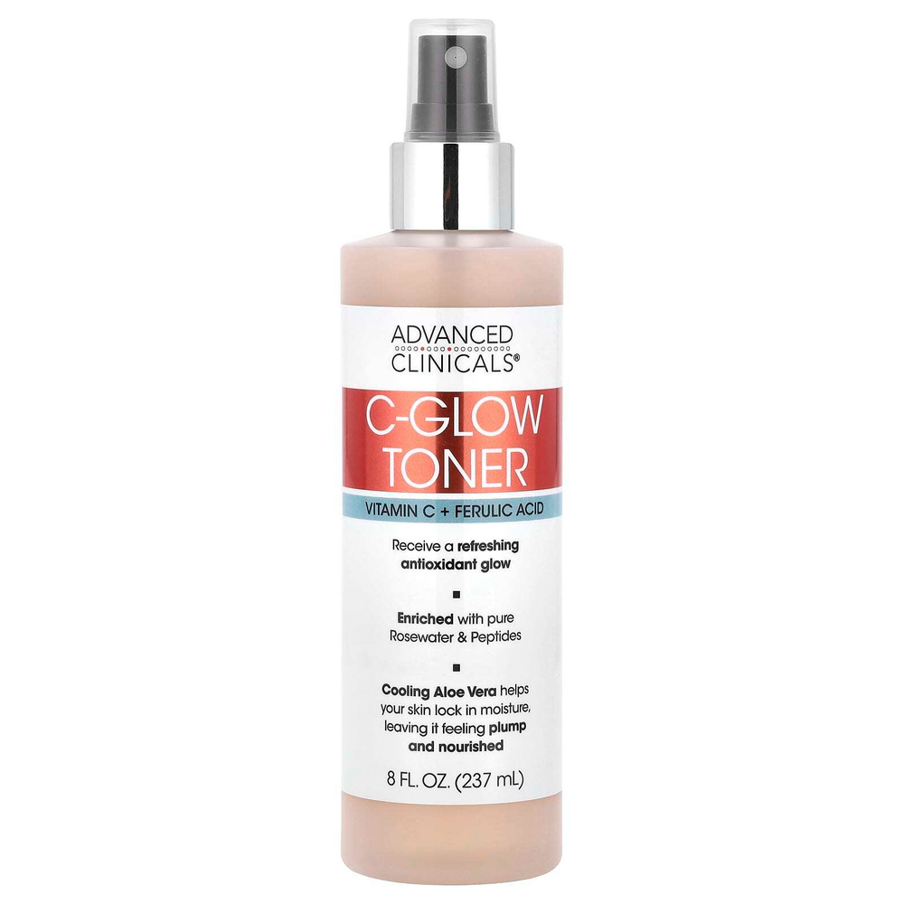 Advanced Clinicals, C-Glow Toner, витамин C и феруловая кислота, 237 мл (8 жидк. унц.)