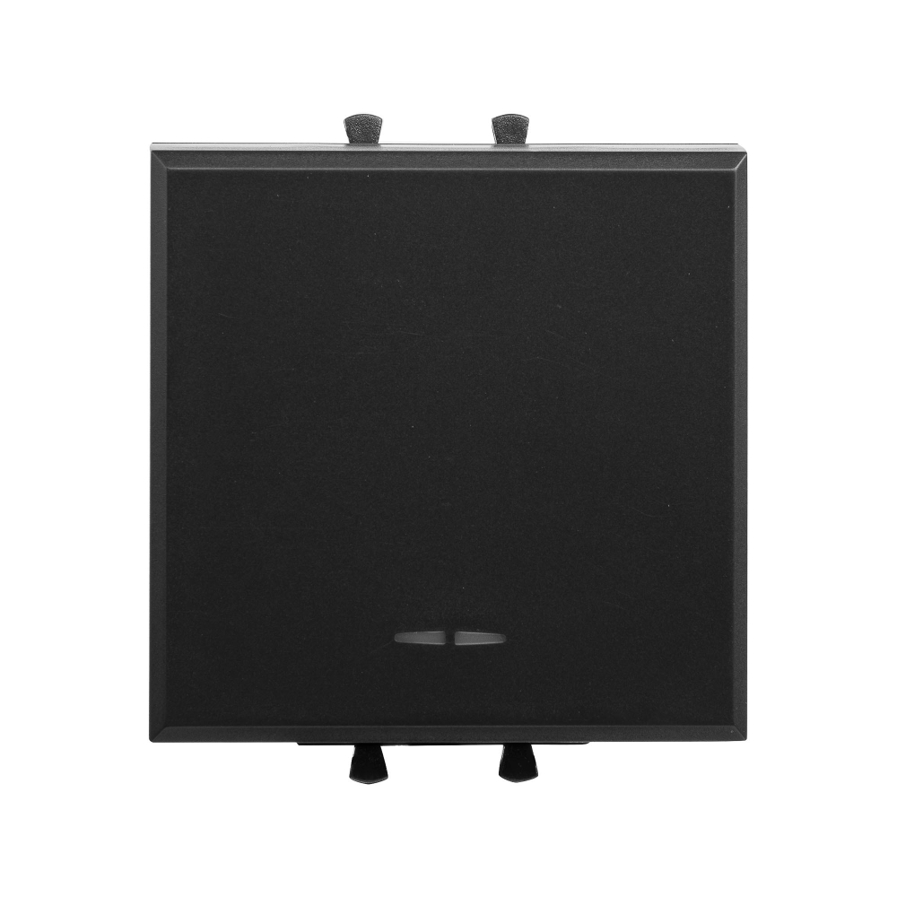 Инвертор одноклавишный модульный, "Avanti", "Черный матовый", 2 модуля