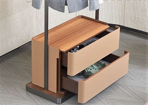 Комод с вешалкой 4591, 190-100 см, экокожа, шпон ореха