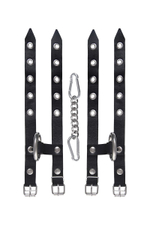 Черные однослойные наручники из двух ремешков (Цвет: черный)