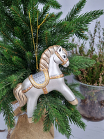 Лошадка Кантри ёлочная игиушка из фарфора
