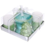 Свечи новогодние «Лесной микс» 11.5*11.5*5см (набор 5шт), Зеленый