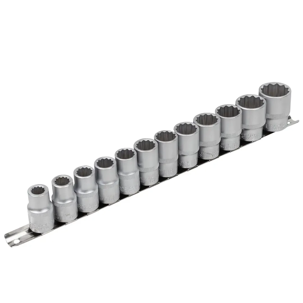 Набор головок 12пр. 1/2''12гр.(10-19,22,24мм), на планке RockForce##Rock FORCE RF-4121-9