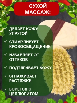 Антицеллюлитная щетка для сухого массажа тела